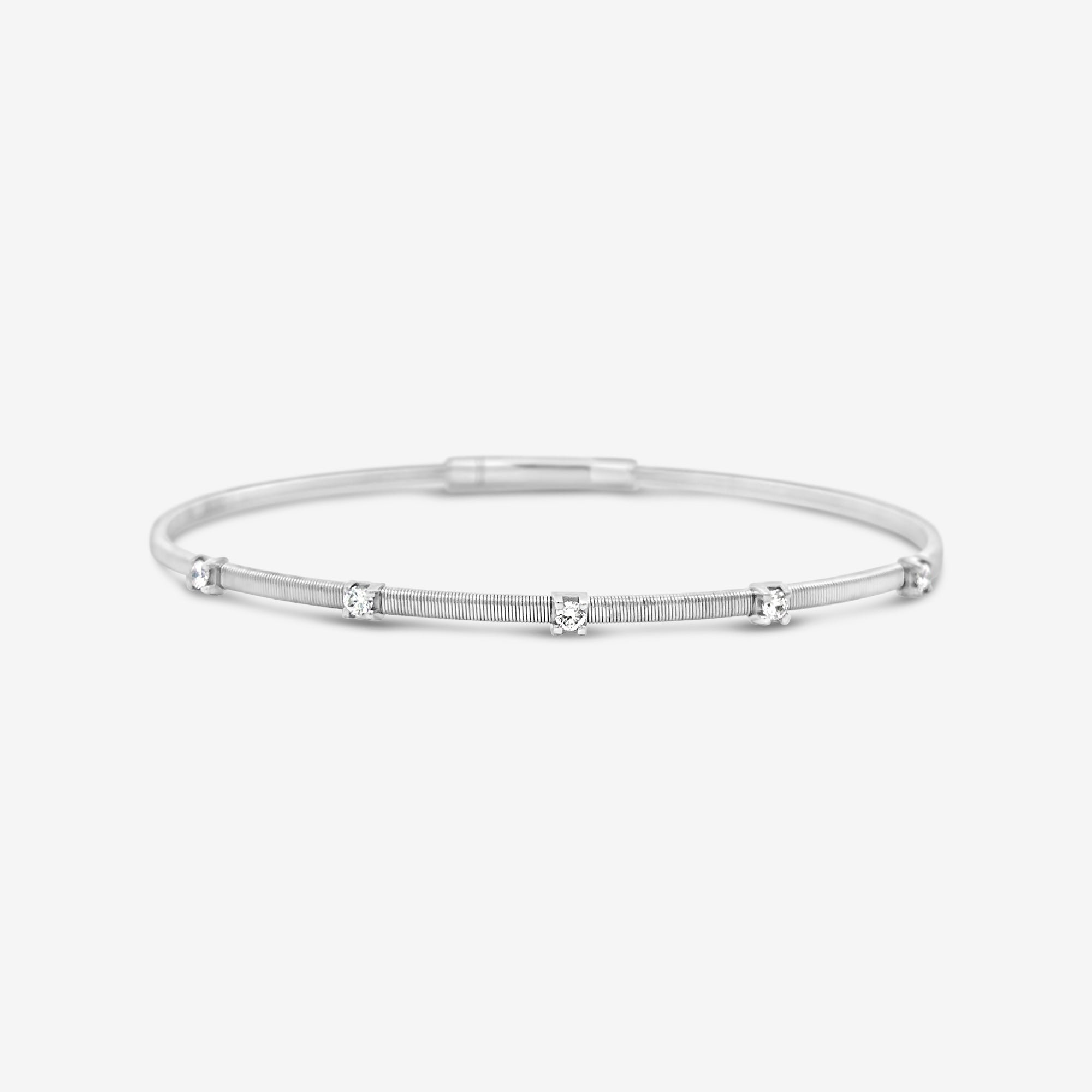 diamond flex bangle bracelet in white gold