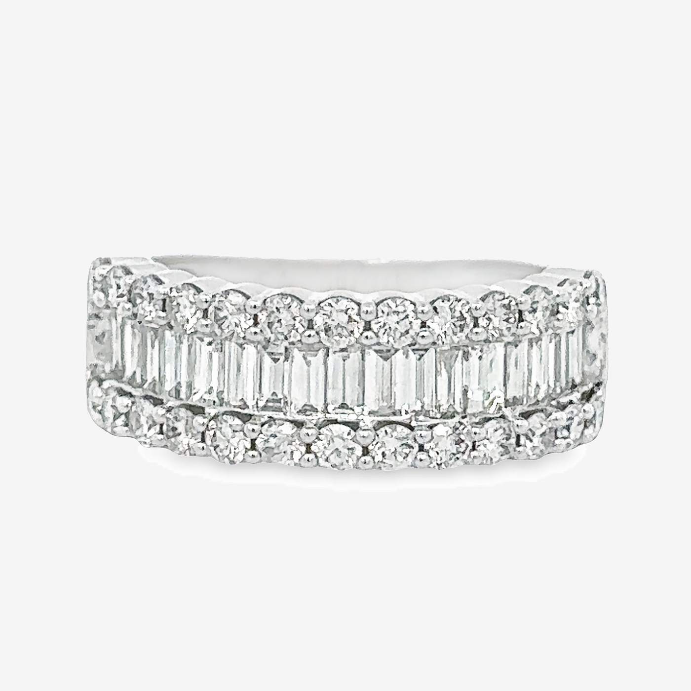 round and baguette diamond band