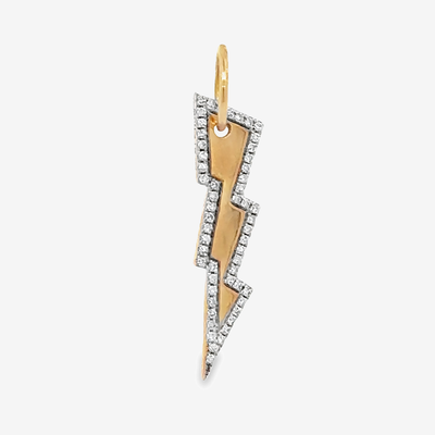 gold and diamond lighting bolt pendant