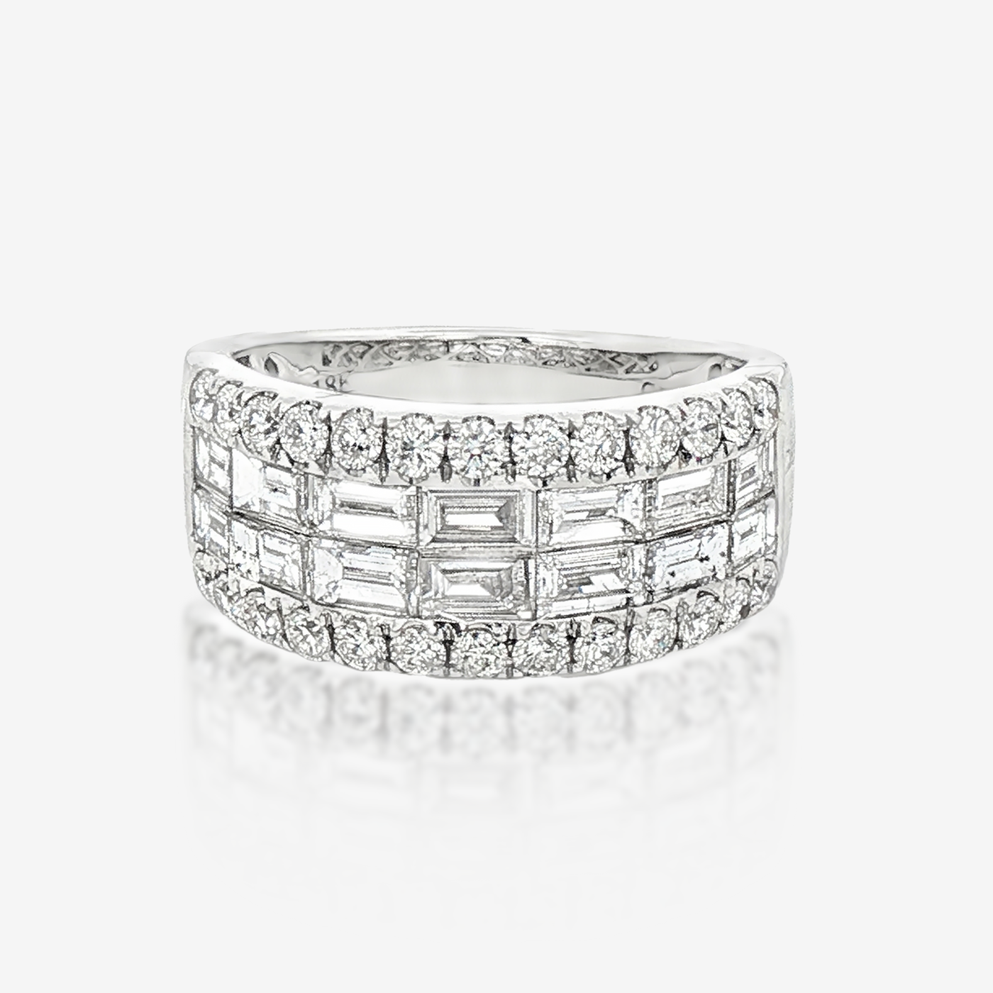 2.23CT Emerald Cut & Round Diamond Ring