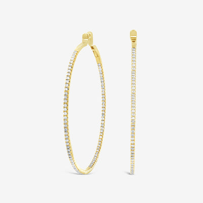 eternity diamond hoop earrings