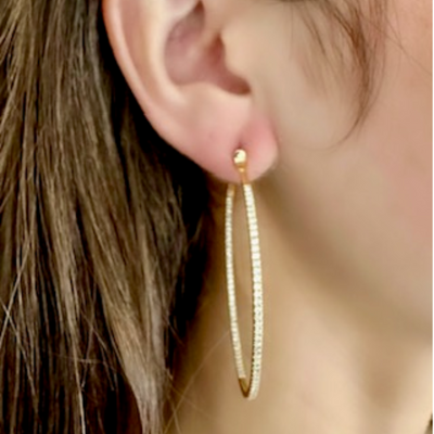 2.25" Ultra Whisper Thin 1.25CT Hoop Earrings