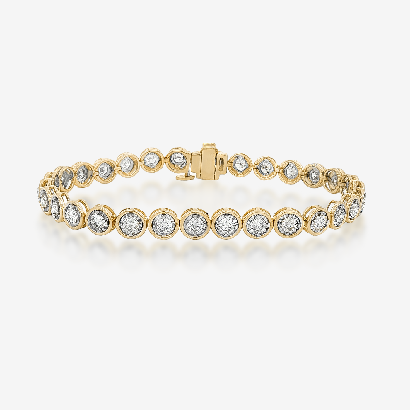 2.70CT Illusion Set Bezel Diamond Tennis Bracelet