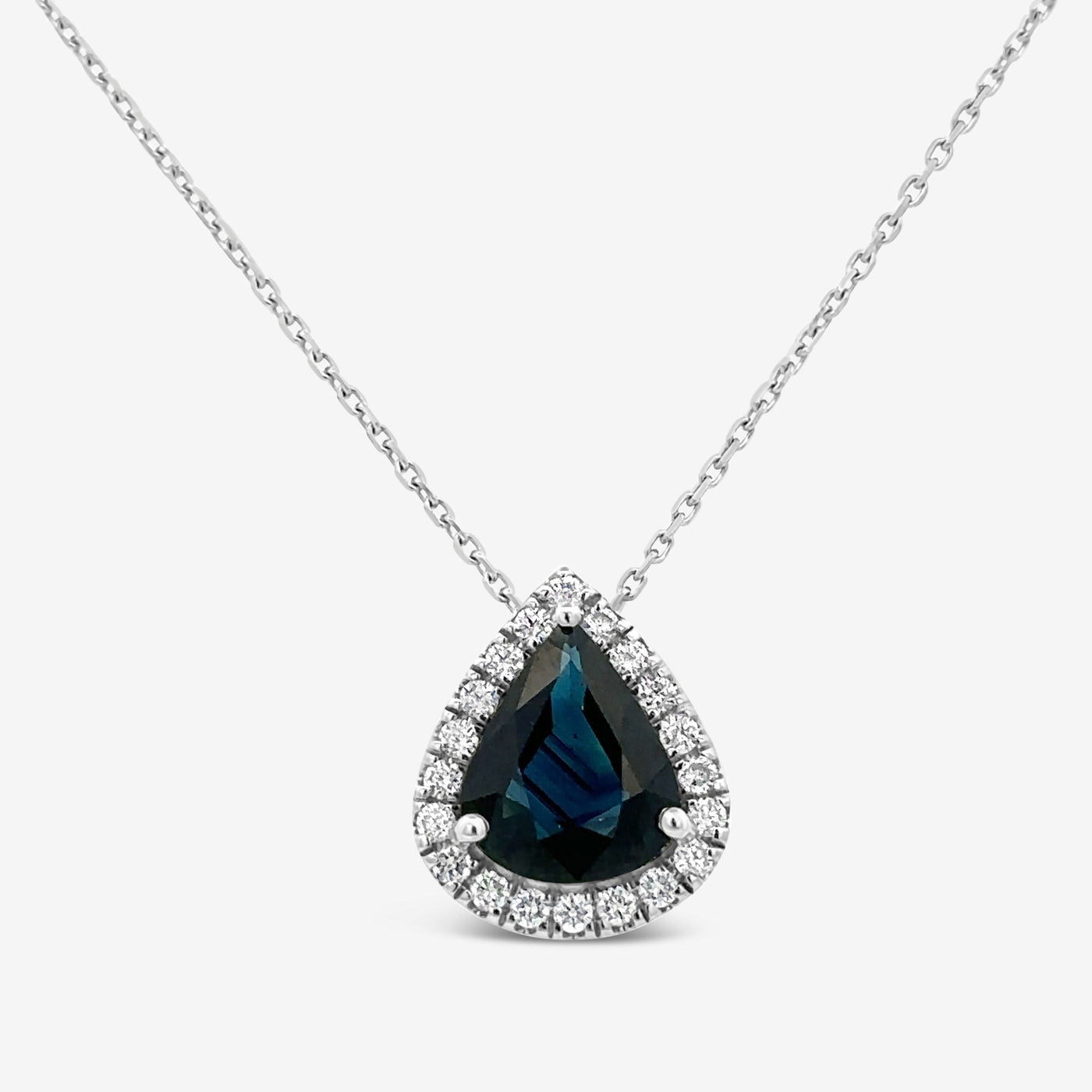 2.86ct Blue Sapphire & Diamond Necklace