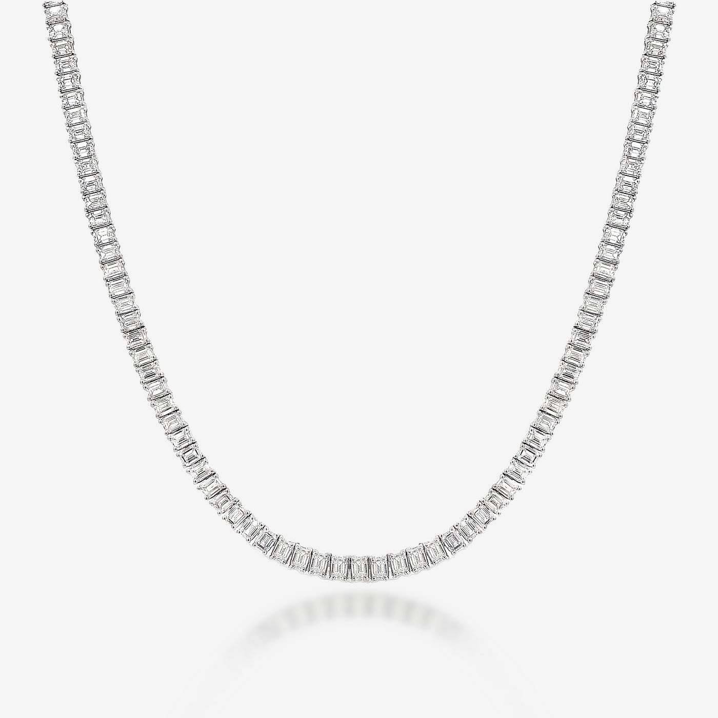 20.16CT Emerald Cut Diamond Tennis Necklace