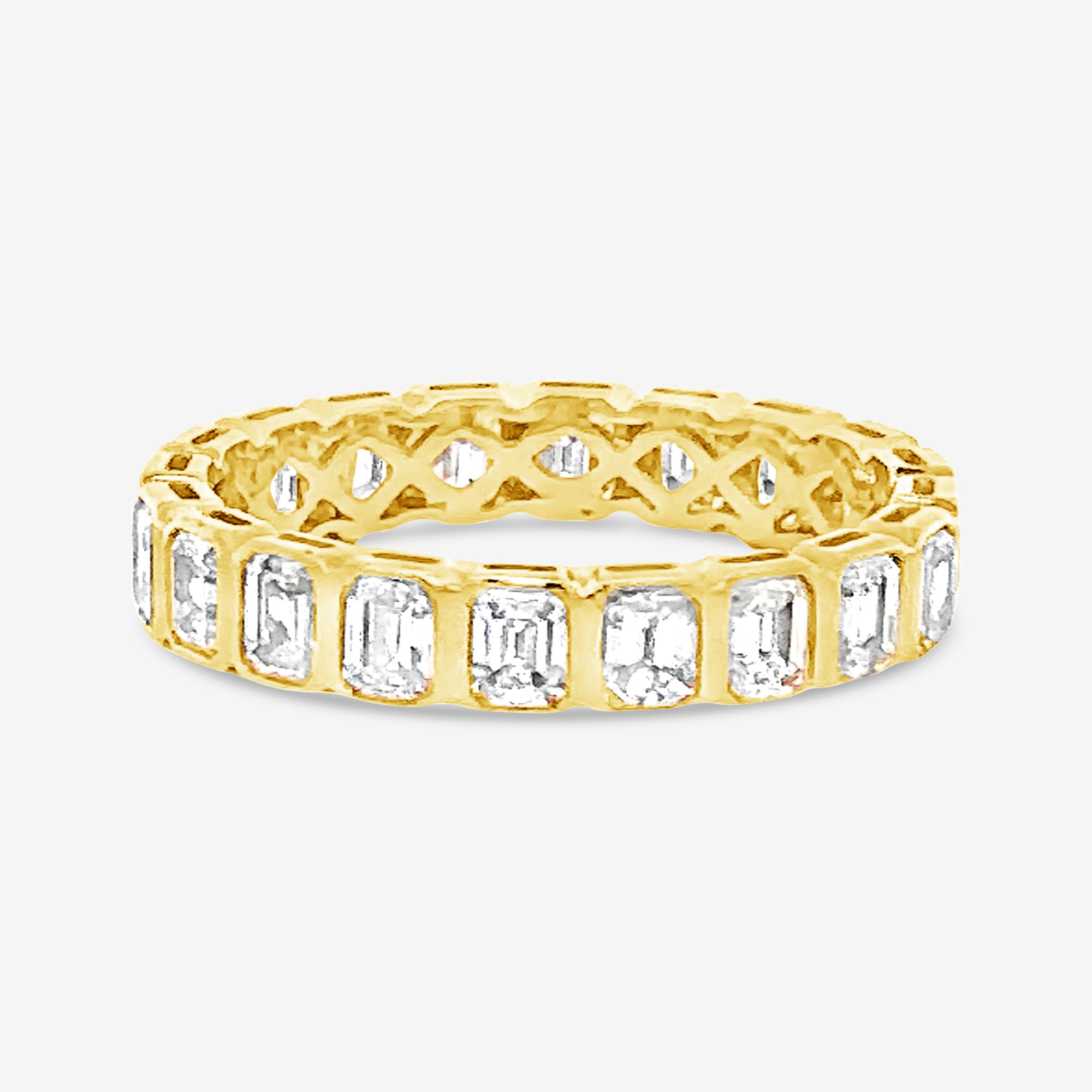 eternity emerald cut diamond band
