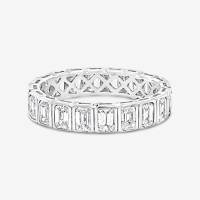 Eternity emerald cut diamond ring