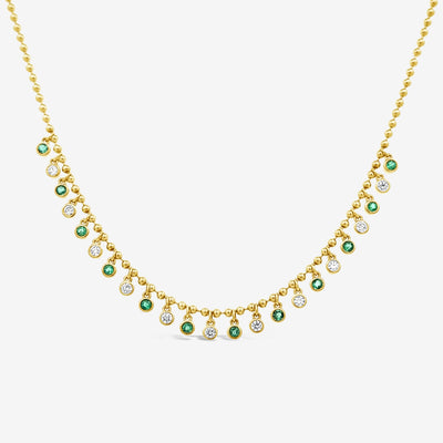 drops by the yard emerald and diamond necklace