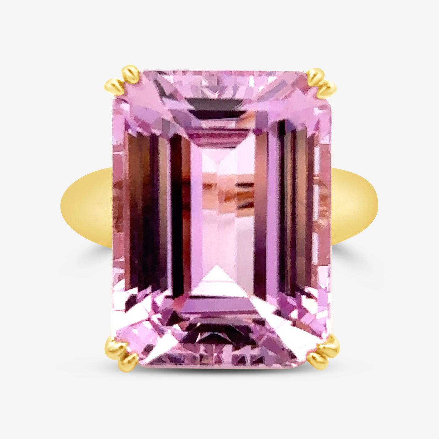 emerald cut kunzite ring