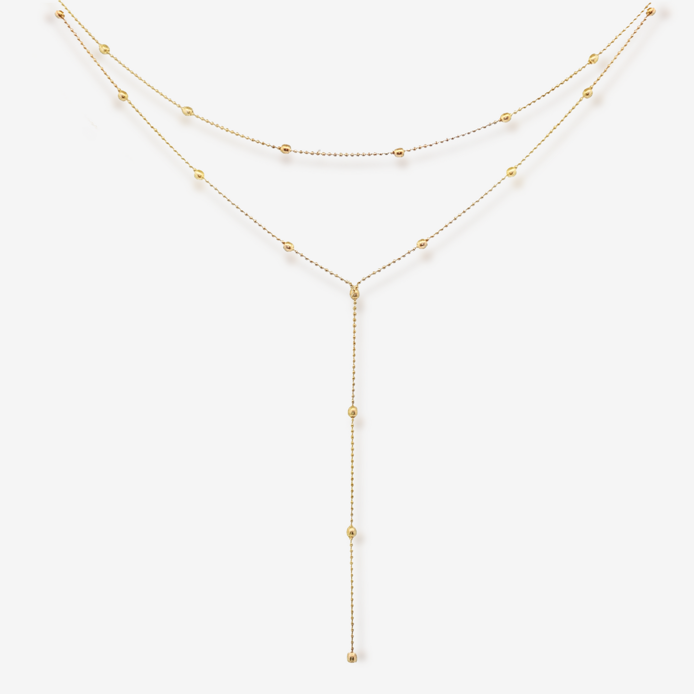 2MM Bead It Station Lariat Necklace