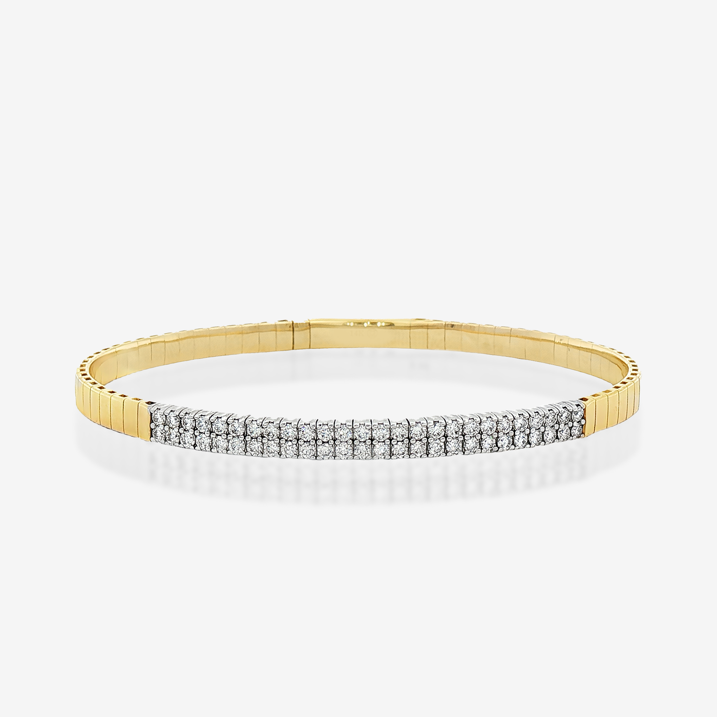 2 Row Diamond Flex Bangle Bracelet