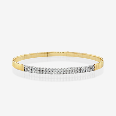 2 Row Diamond Flex Bangle Bracelet