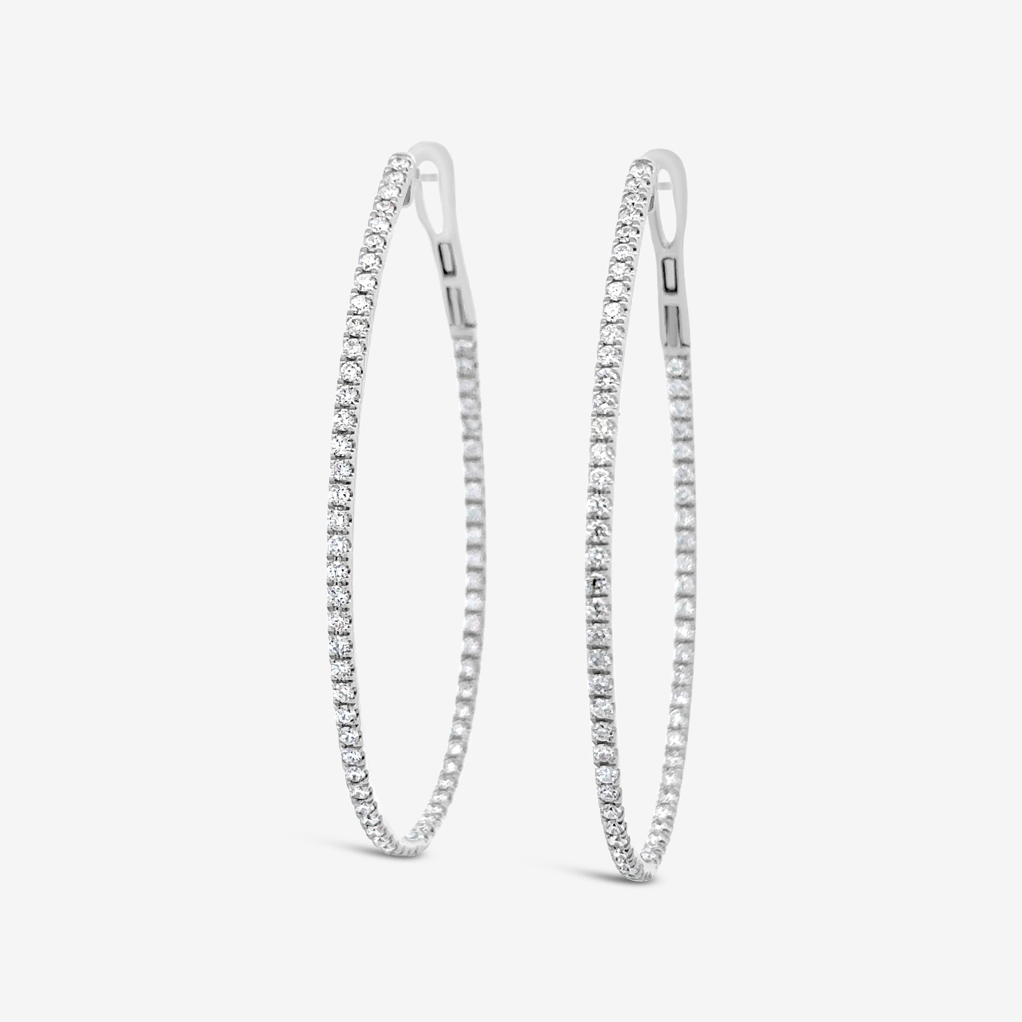 diamond eternity hoop earrings