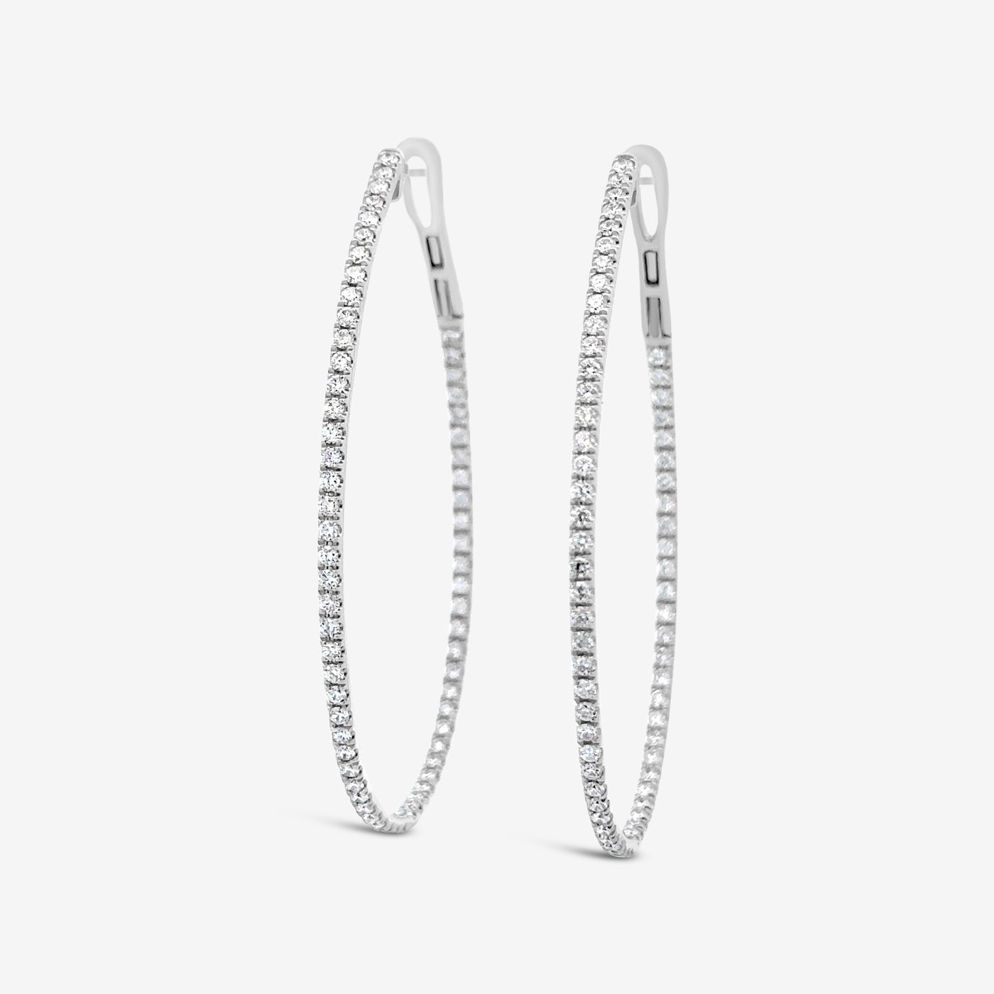 diamond eternity hoop earrings