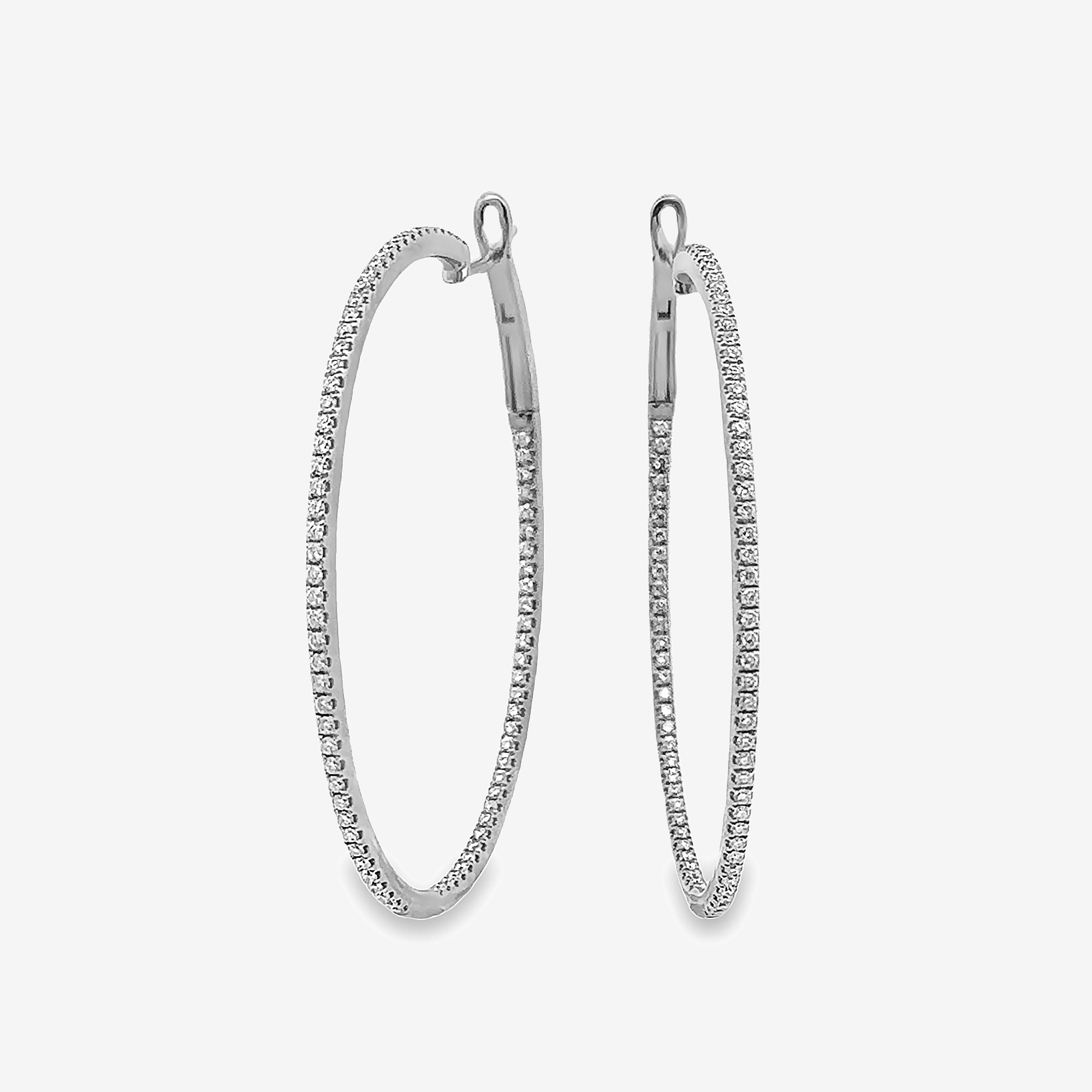 white gold diamond hoop earrings