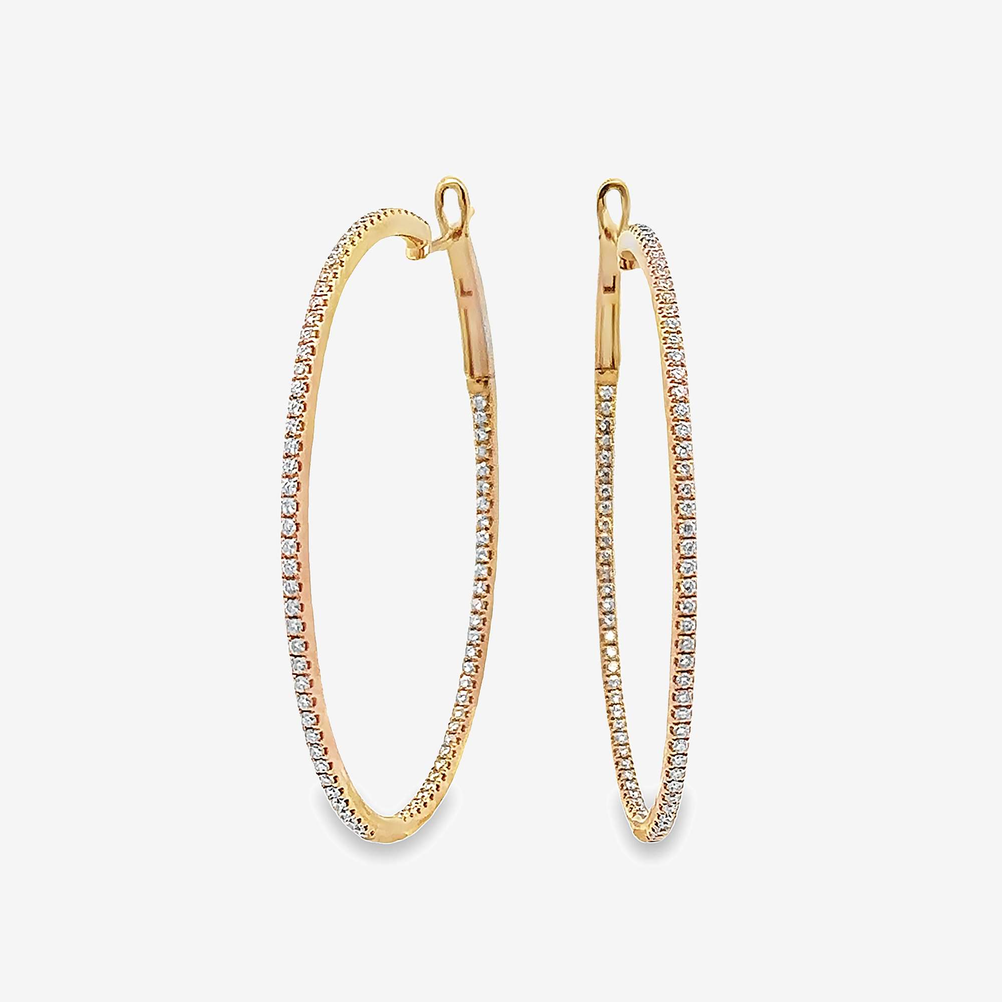 inside out diamond hoop earrings