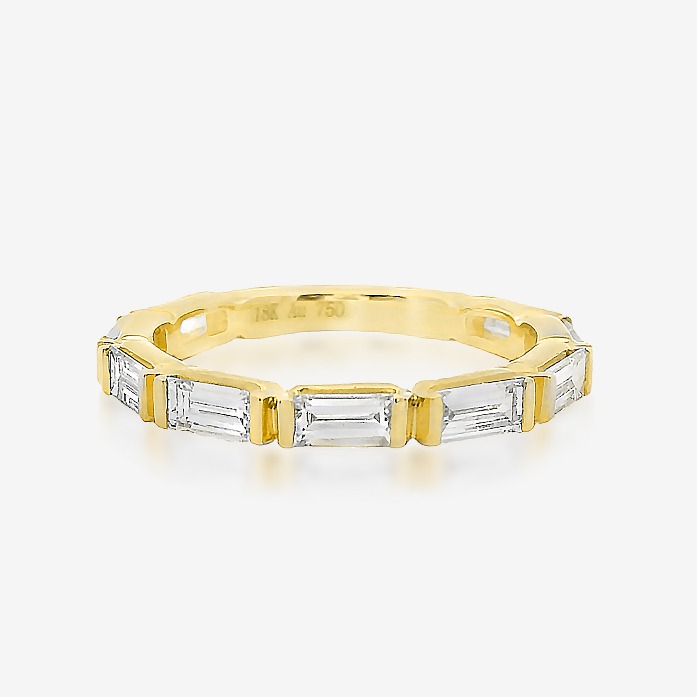 3/4 Bar Set East West Baguette 1.15CT Diamond Ring