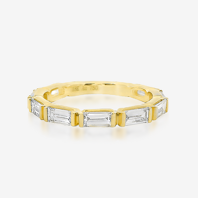 3/4 Bar Set East West Baguette 1.15CT Diamond Ring