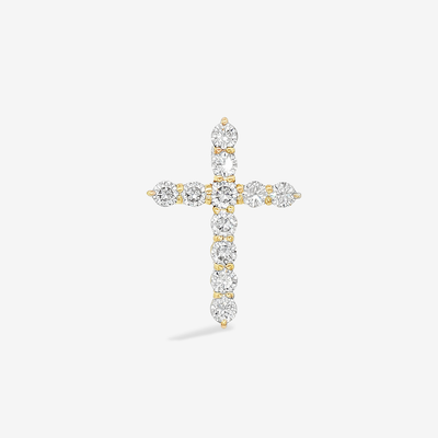 3/4 Inch 0.80CT Diamond Cross Pendant