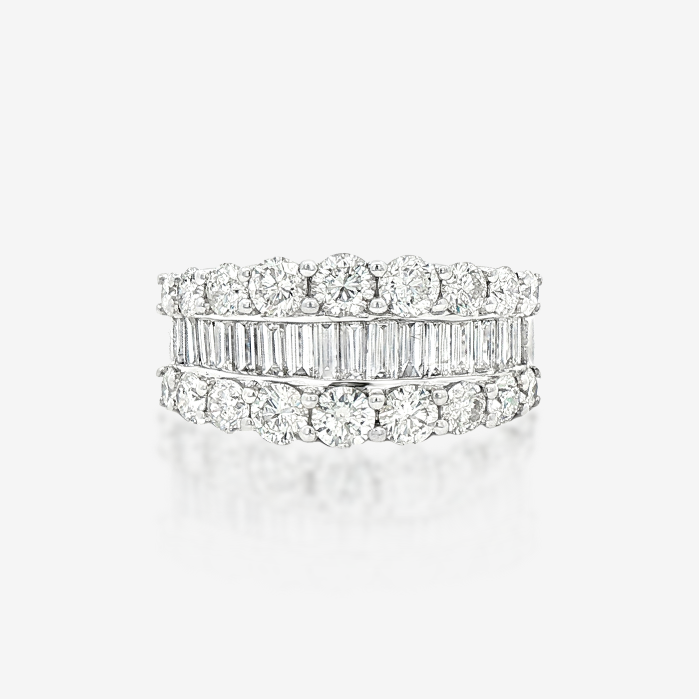 3.02CT Baguette & Round Diamond Ring