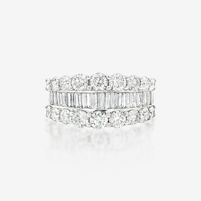 3.02CT Baguette & Round Diamond Ring
