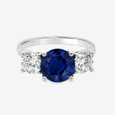 3.16CT Blue Sapphire & Diamond Ring