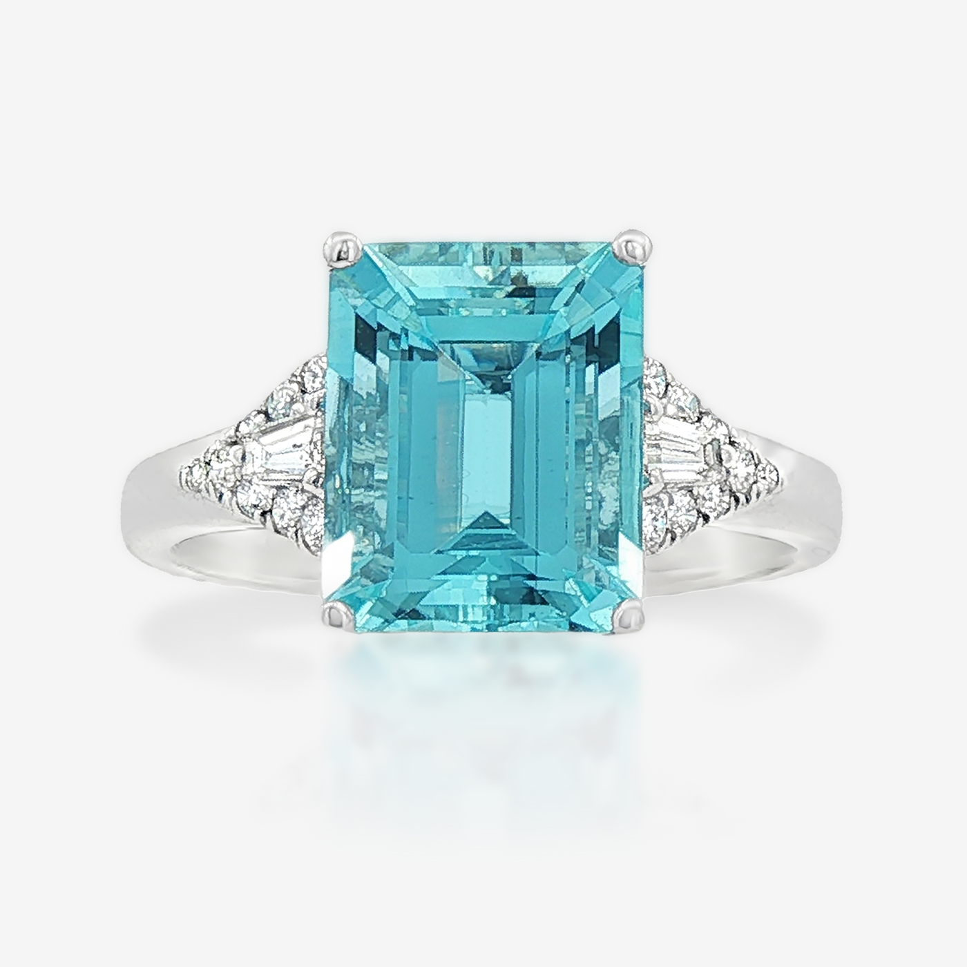 3.58CT Aquamarine & Diamond Ring