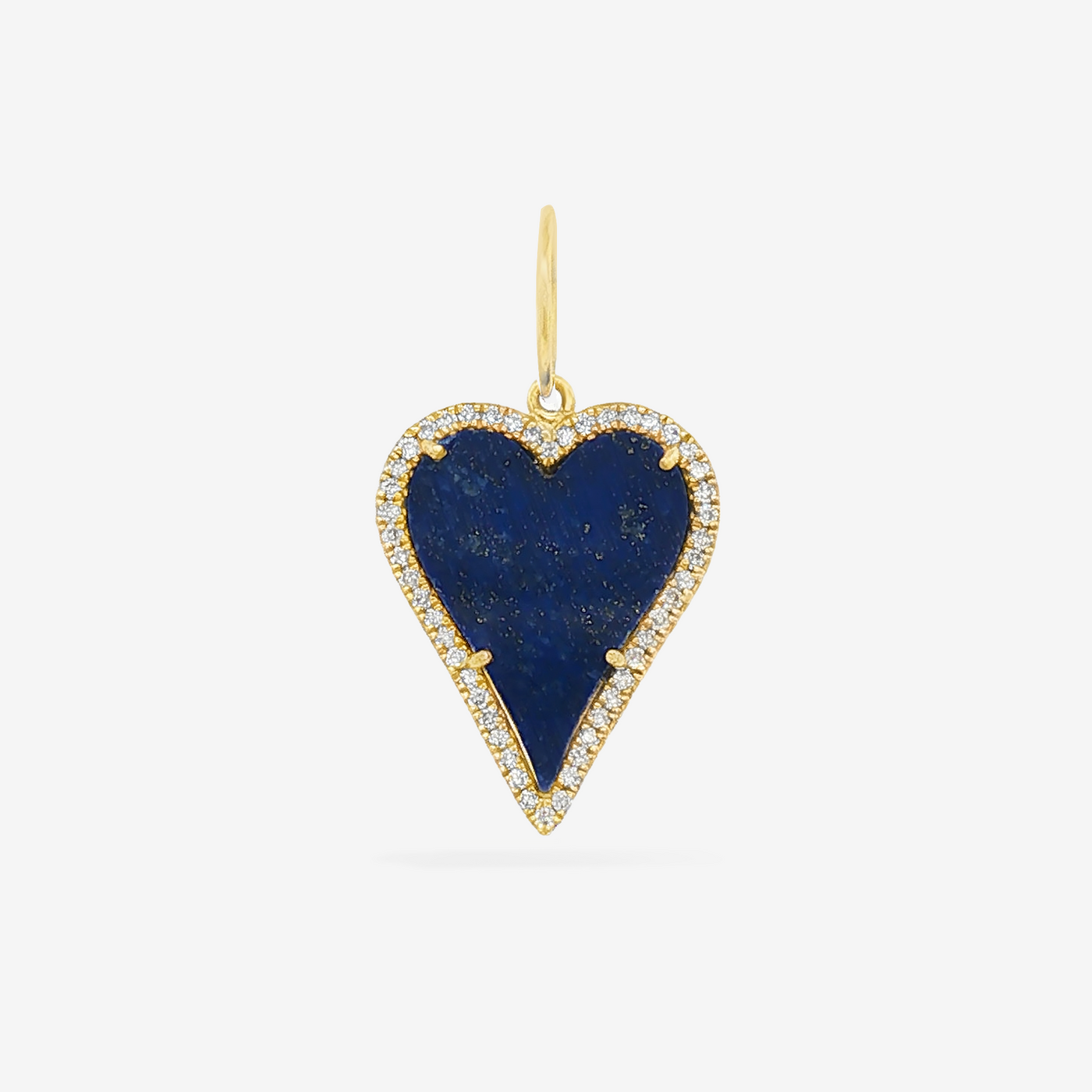 3.73CT Lapis & Diamond Heart Charm