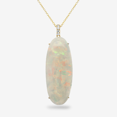 38.67CT Opal & Diamond Necklace