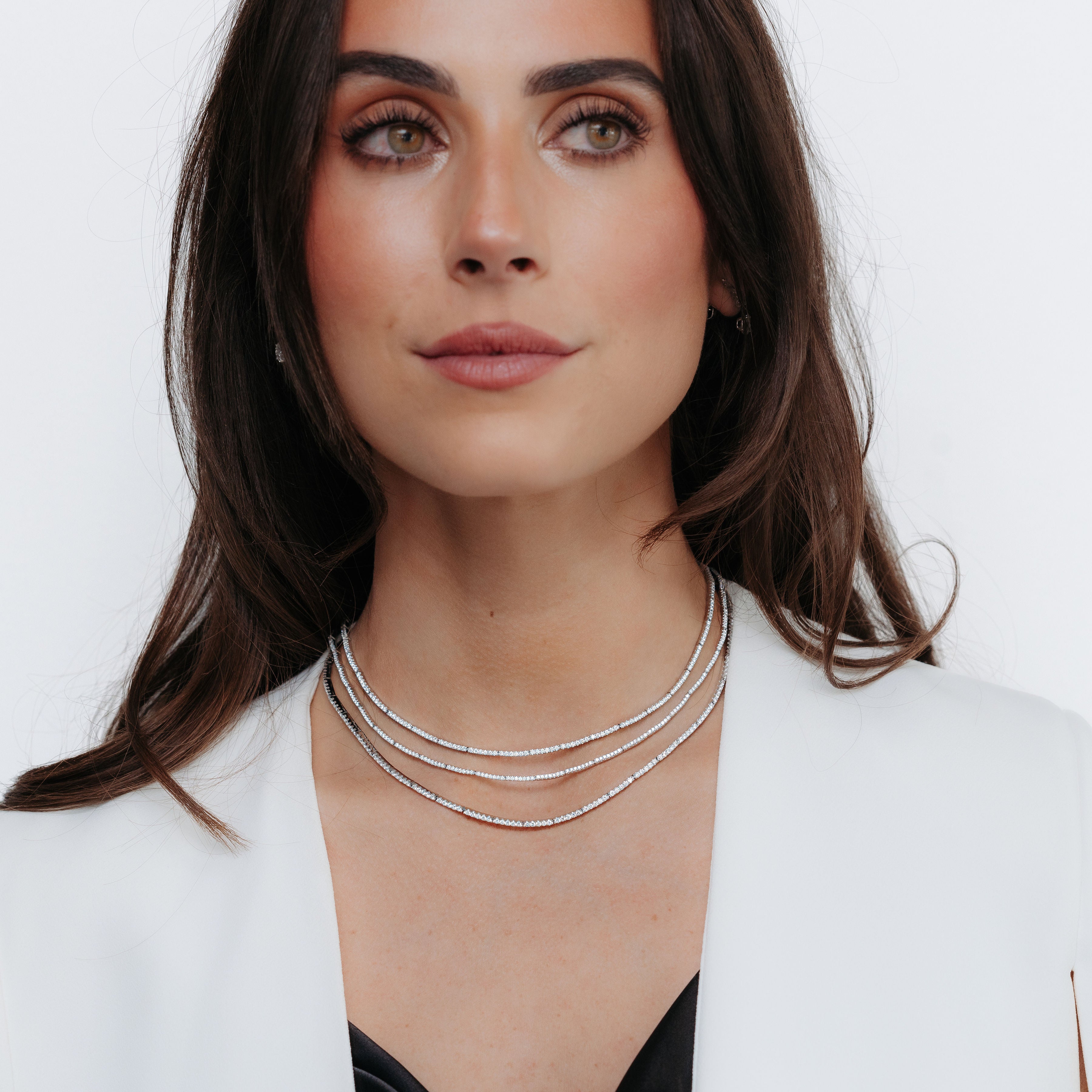 flex bar diamond tennis necklace