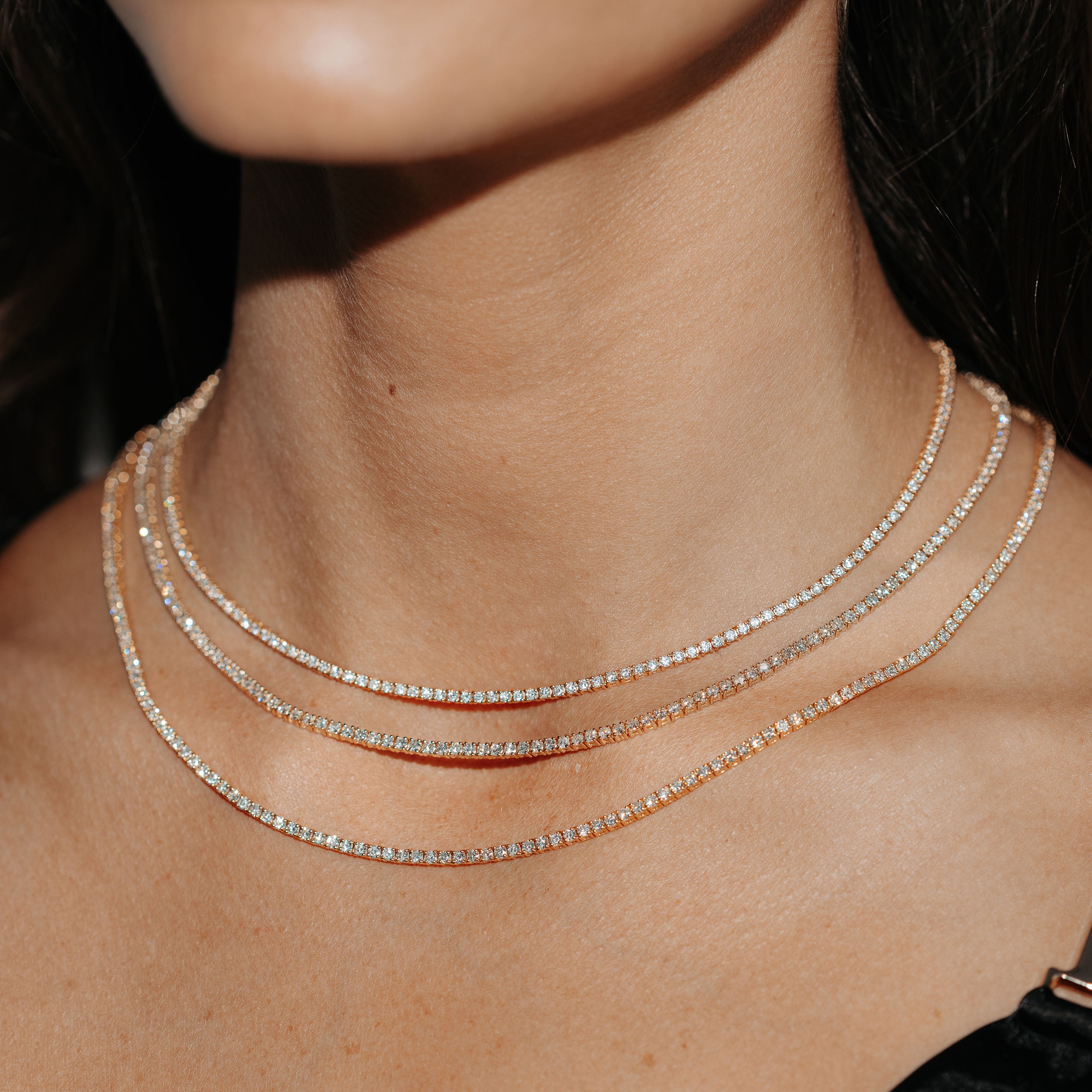 flex bar diamond tennis necklace