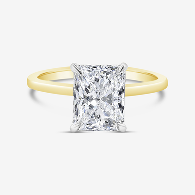 4.32CT Natural Diamond Petite Solitaire Hidden Halo Cushion Engagement Ring