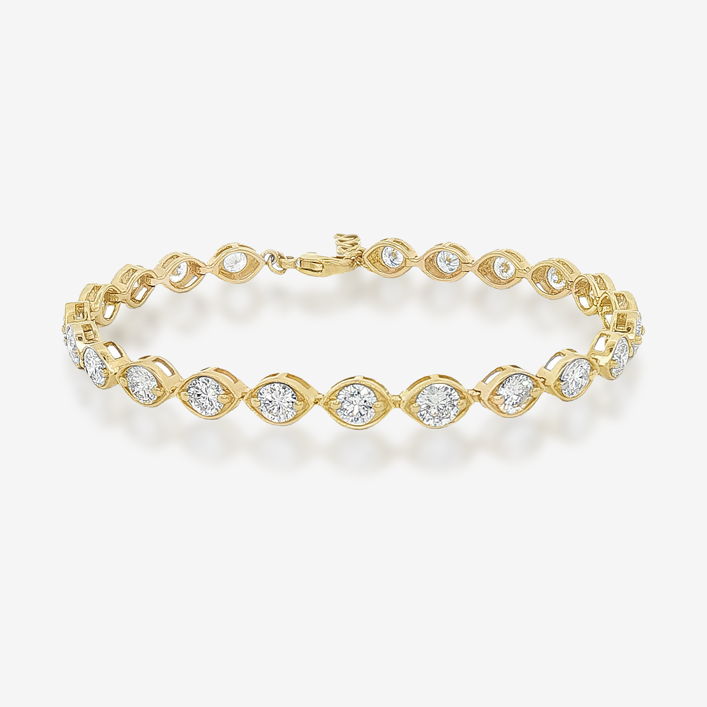 4.40CT Diamonds In Oval Gold Tennis Bracelet