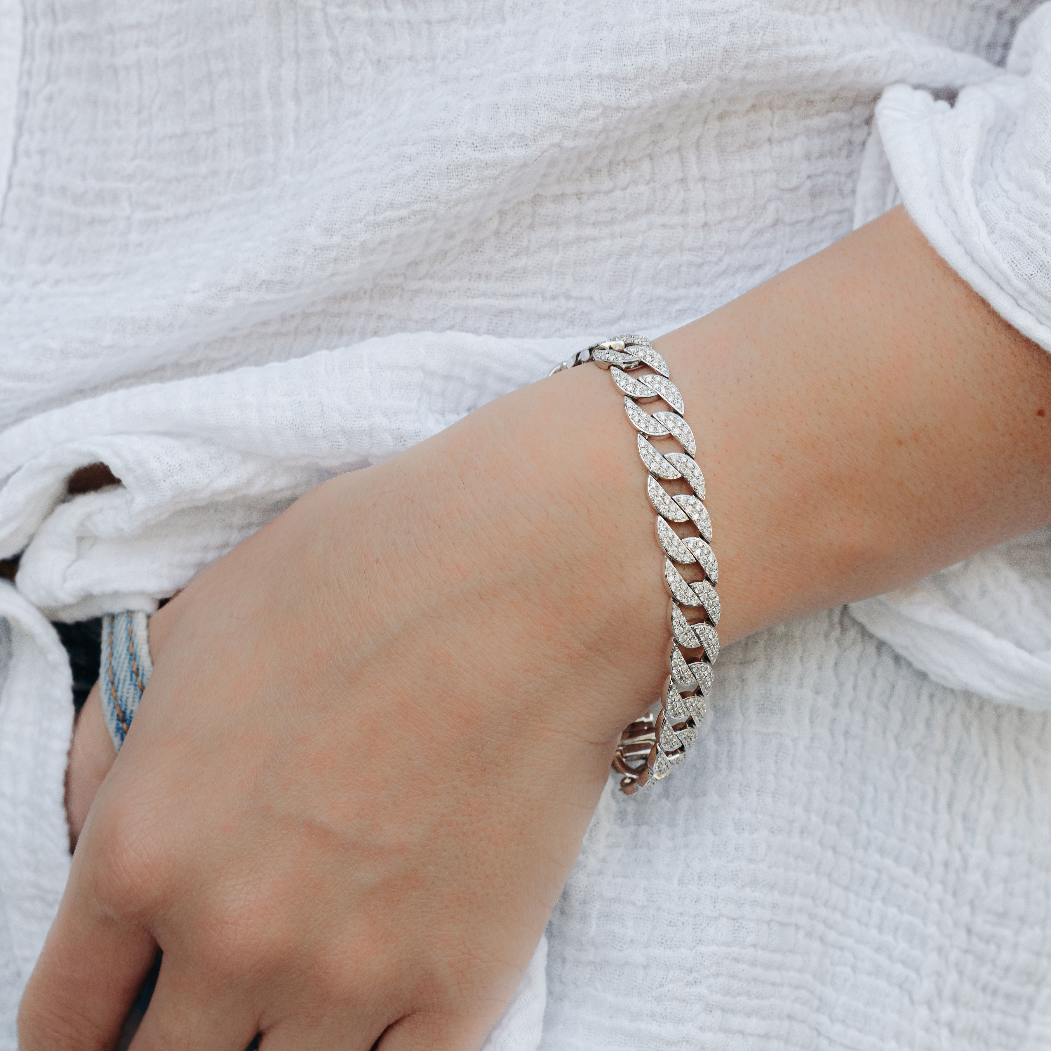 diamond covered havana link bracelet