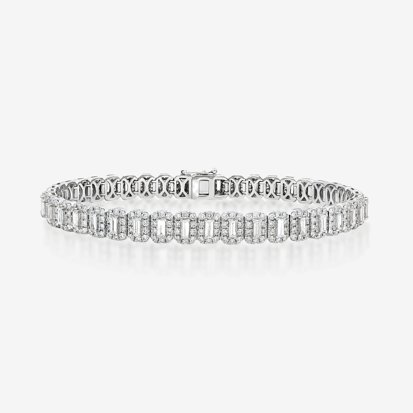 4.71CT Baguette & Round Diamond Tennis Bracelet