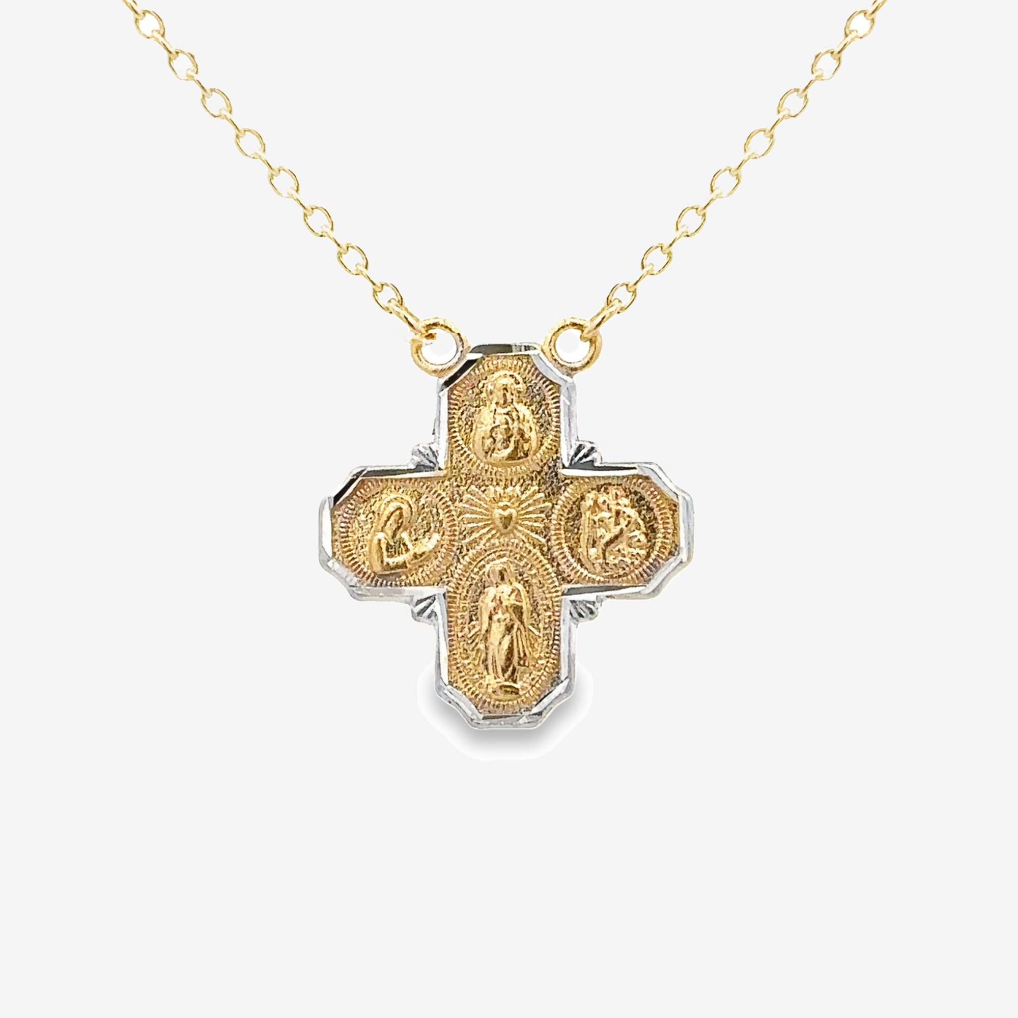 four way cross gold pendant