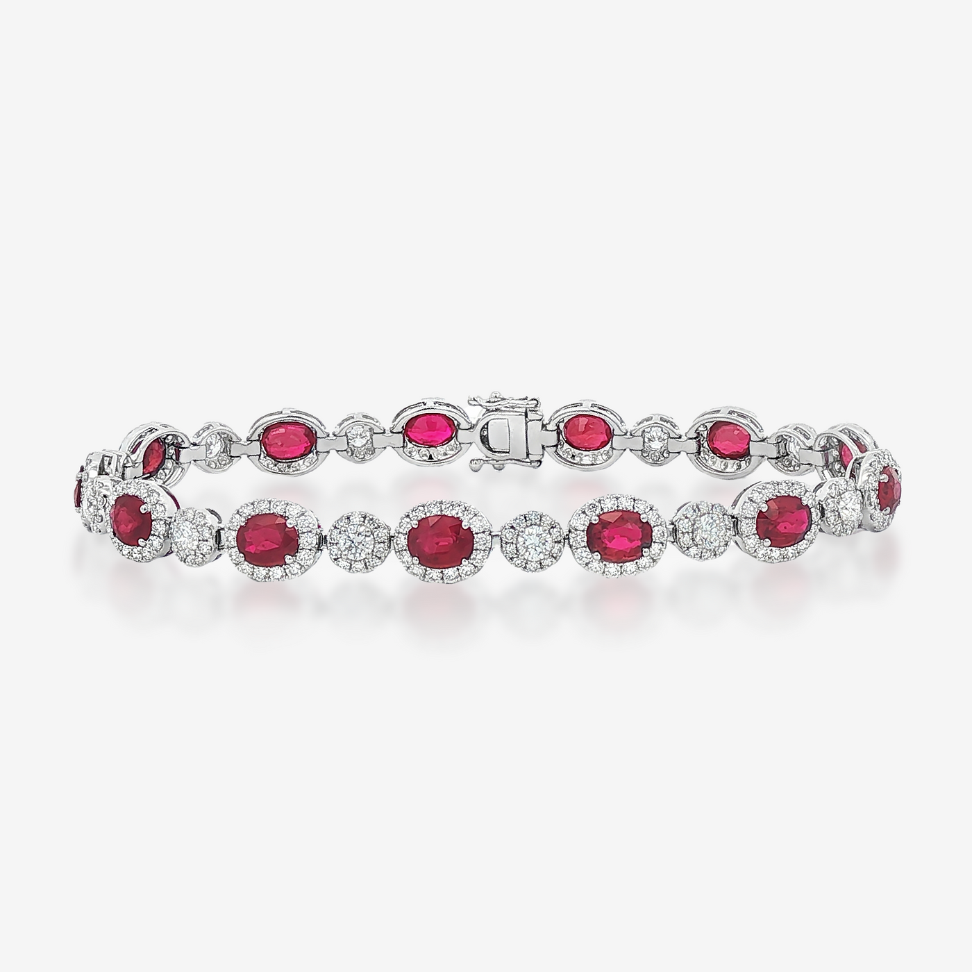 5.16CT Ruby & Diamond Tennis Bracelet