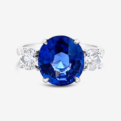 5.60ct Blue Sapphire & Diamond Ring