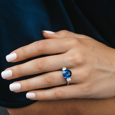 5.60ct Blue Sapphire & Diamond Ring