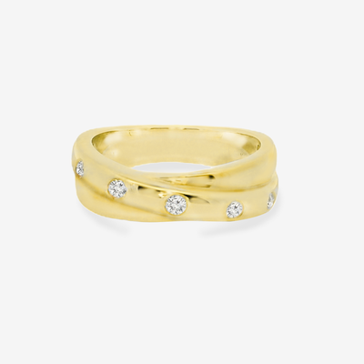 5 Burnished Diamond X Ring