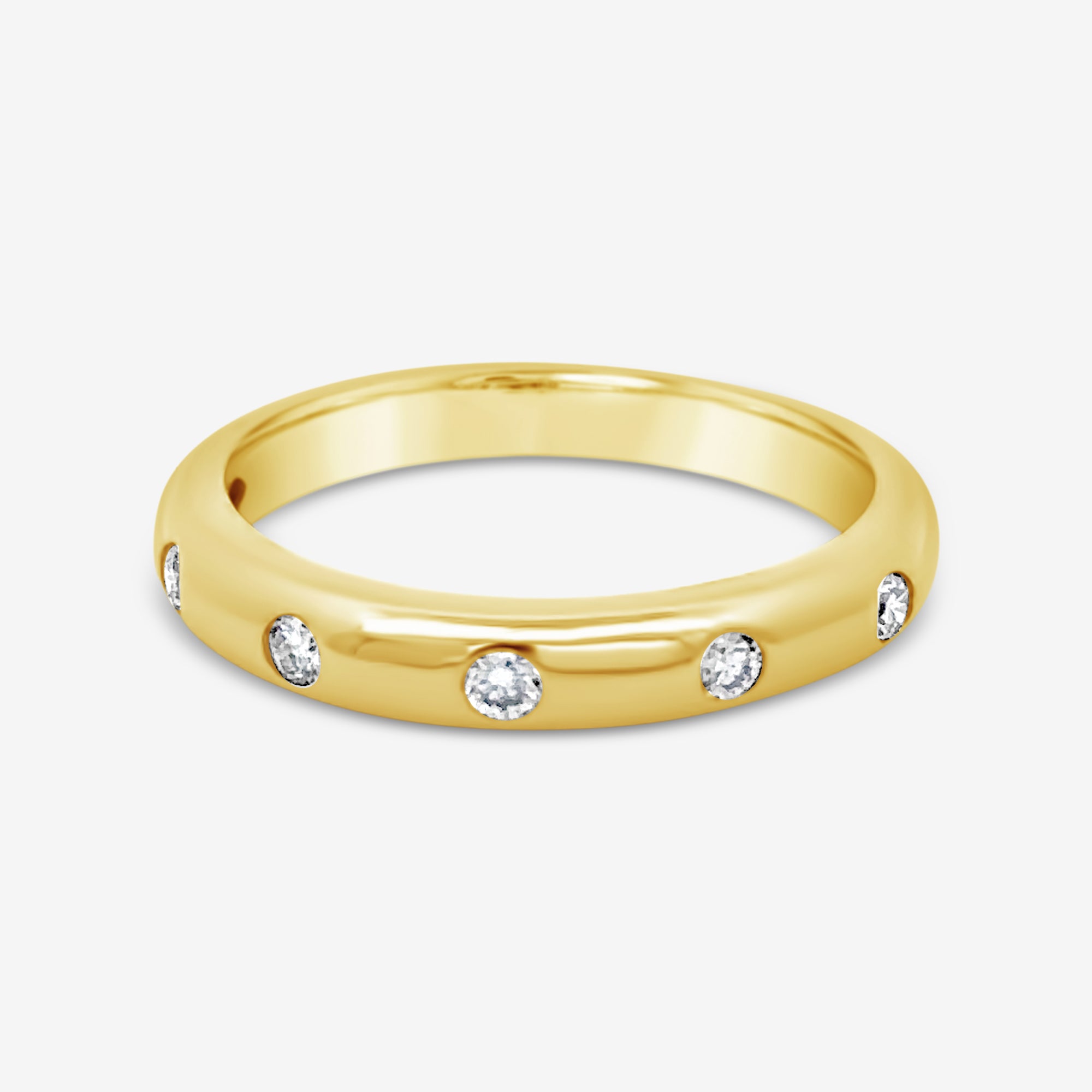 burnished diamond and gold ring