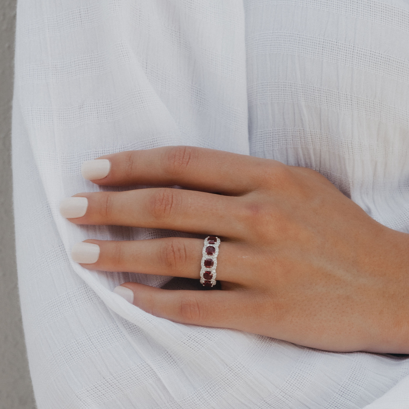 ruby and diamond halo ring