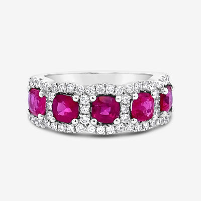 ruby and diamond halo cocktail ring