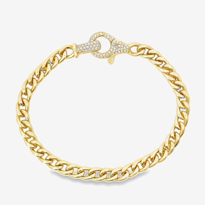 5mm Havana Link Diamond Clasp Bracelet
