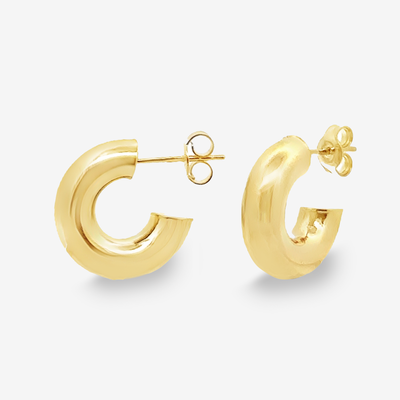 5mm Round Huggie Gold Hoop Earrings