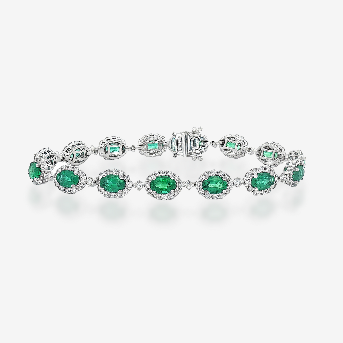 6.46ct Emerald & Diamond Bracelet