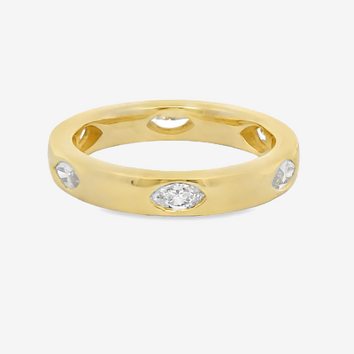 6 Burnished Marquise Eternity Ring
