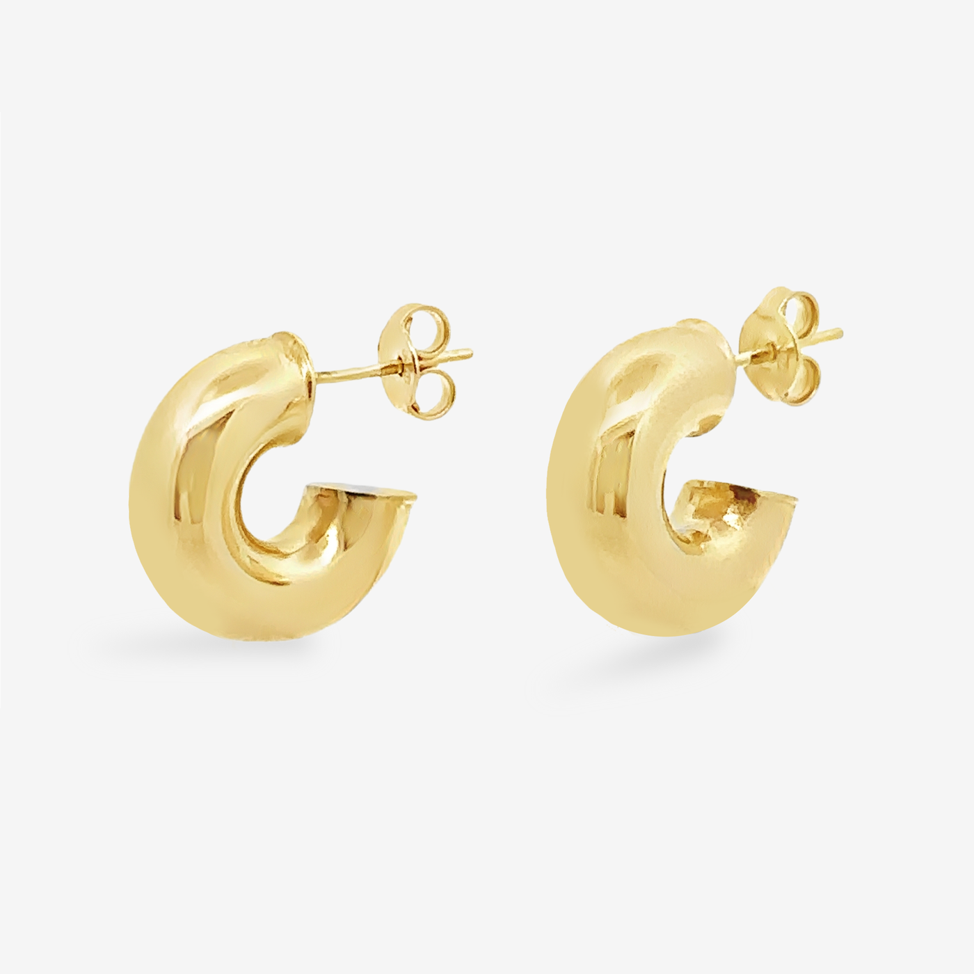 6MM Round Gold Tube Huggie Earrings