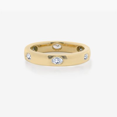 6 Oval Cut High Polished Band Ring