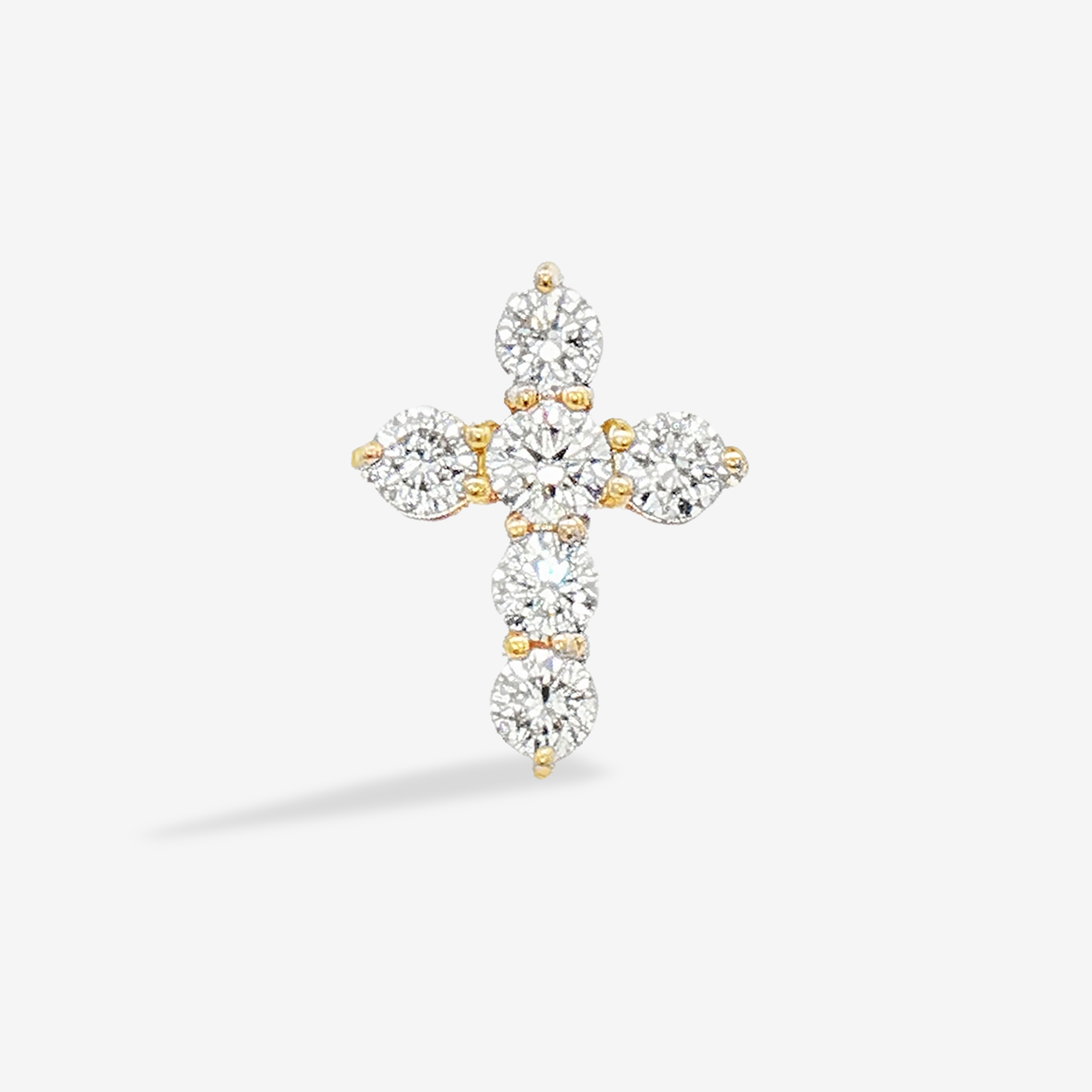 6 Stone Diamond Cross Pendant